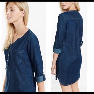 Long sleeve dark denim shirt dress